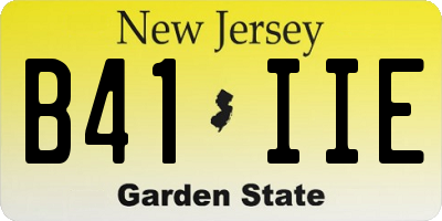 NJ license plate B41IIE
