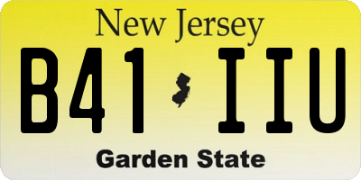NJ license plate B41IIU
