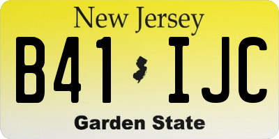 NJ license plate B41IJC