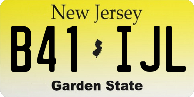 NJ license plate B41IJL