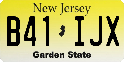 NJ license plate B41IJX