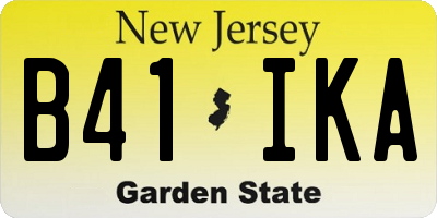 NJ license plate B41IKA