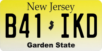 NJ license plate B41IKD