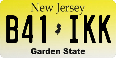 NJ license plate B41IKK