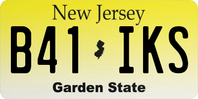 NJ license plate B41IKS
