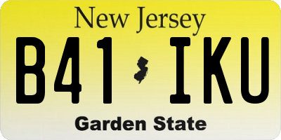 NJ license plate B41IKU