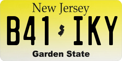 NJ license plate B41IKY