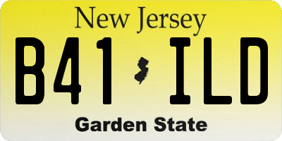 NJ license plate B41ILD