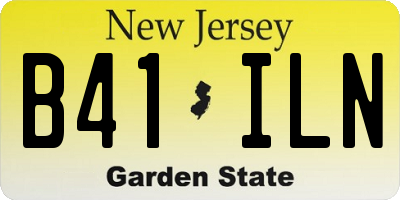 NJ license plate B41ILN
