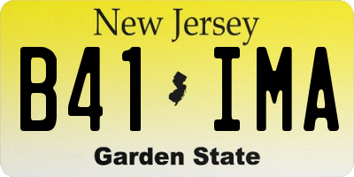 NJ license plate B41IMA