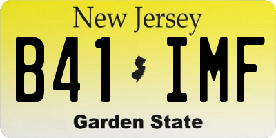 NJ license plate B41IMF