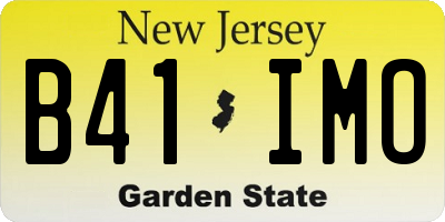 NJ license plate B41IMO