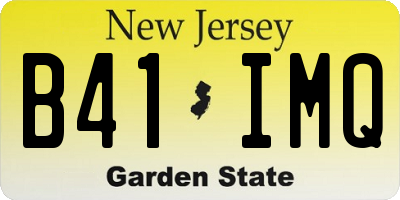NJ license plate B41IMQ