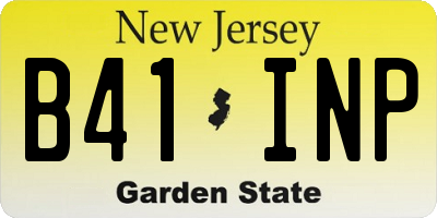 NJ license plate B41INP