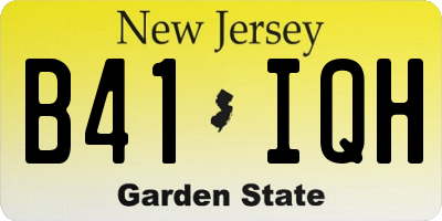 NJ license plate B41IQH