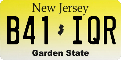 NJ license plate B41IQR