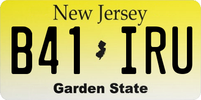 NJ license plate B41IRU