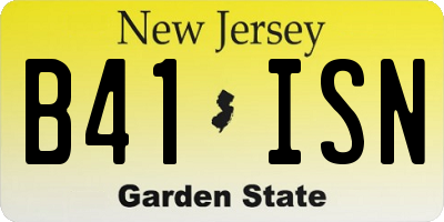 NJ license plate B41ISN