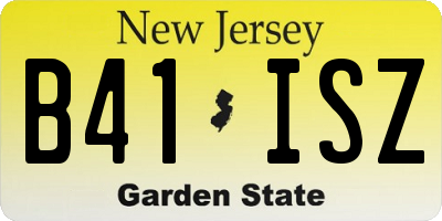 NJ license plate B41ISZ