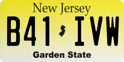 NJ license plate B41IVW