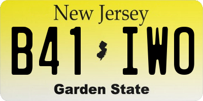 NJ license plate B41IWO