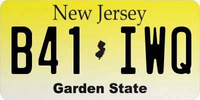 NJ license plate B41IWQ