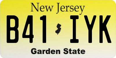 NJ license plate B41IYK