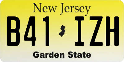 NJ license plate B41IZH