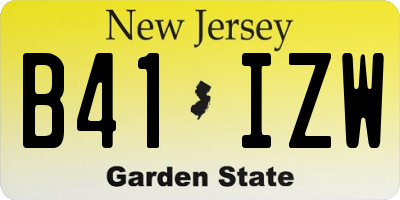 NJ license plate B41IZW