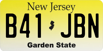 NJ license plate B41JBN