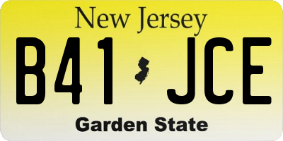 NJ license plate B41JCE
