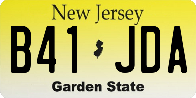 NJ license plate B41JDA