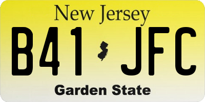 NJ license plate B41JFC