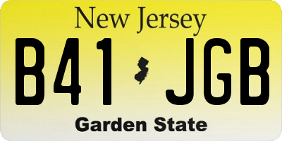 NJ license plate B41JGB