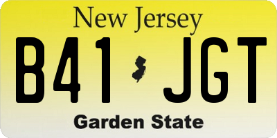 NJ license plate B41JGT