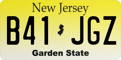 NJ license plate B41JGZ