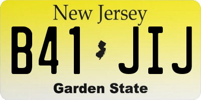 NJ license plate B41JIJ