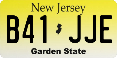 NJ license plate B41JJE