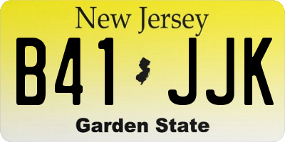 NJ license plate B41JJK