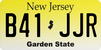 NJ license plate B41JJR