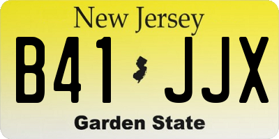 NJ license plate B41JJX