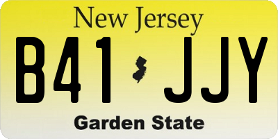 NJ license plate B41JJY