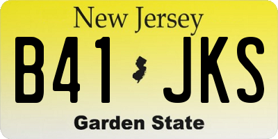 NJ license plate B41JKS