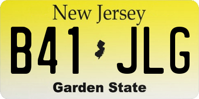 NJ license plate B41JLG