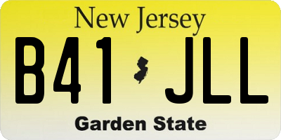 NJ license plate B41JLL