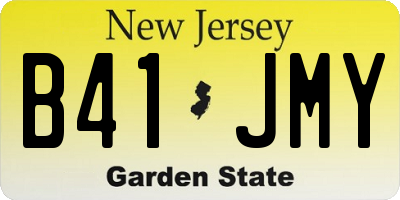 NJ license plate B41JMY