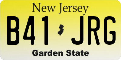 NJ license plate B41JRG