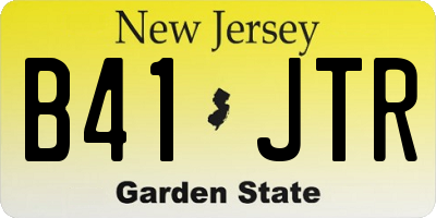 NJ license plate B41JTR