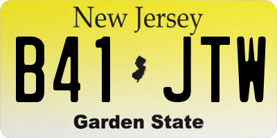 NJ license plate B41JTW