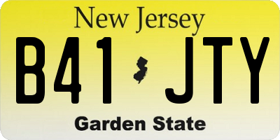 NJ license plate B41JTY